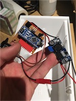 View of the electronic components used for control